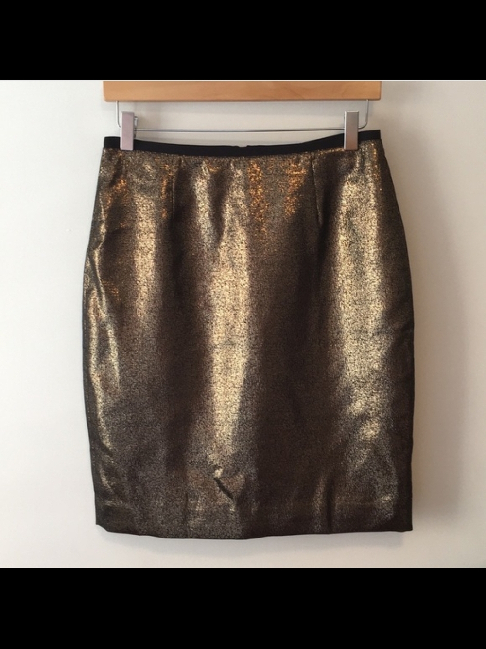 Tory Burch, Metallic Bronze Pencil Skirt, Size 8